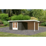 Gartenhaus-Set 'Rieneck 7' terragrau mit Anbaudach und Rückwand 674 x 333 x 222 x cm