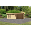 Gartenhaus-Set 'Rieneck 8' natur mit Anbaudach und Rückwand 704 x 333 x 222 cm