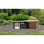 Gartenhaus Rieneck8 RW Anthrazit mit Anbauschutzdach