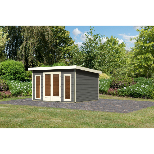Bild von Premium-Gartenhaus 'Borsuma 2' terragrau 406 x 331,5 x 229,5 cm