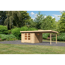 Gartenhaus-Set 'Grönau 3' natur mit Anbaudach 614,5 x 333 x 217 cm