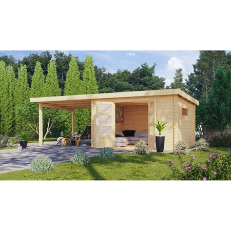4. Bild von Gartenhaus-Set 'Grönau 5' natur mit Schleppdach 614,5 x 333 x 217 cm