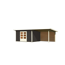 Gartenhaus-Set 'Borsuma 4' terragrau mit Anbaudach und Rückwand 724 x 331,5 x 229,5 cm