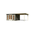 Premium-Gartenhaus-Set 'Borsuma 2' terragrau mit Anbaudach 724 x 331,5 x 229,5 cm