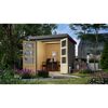 Kleines Gartenhaus mit Sessel und Tisch