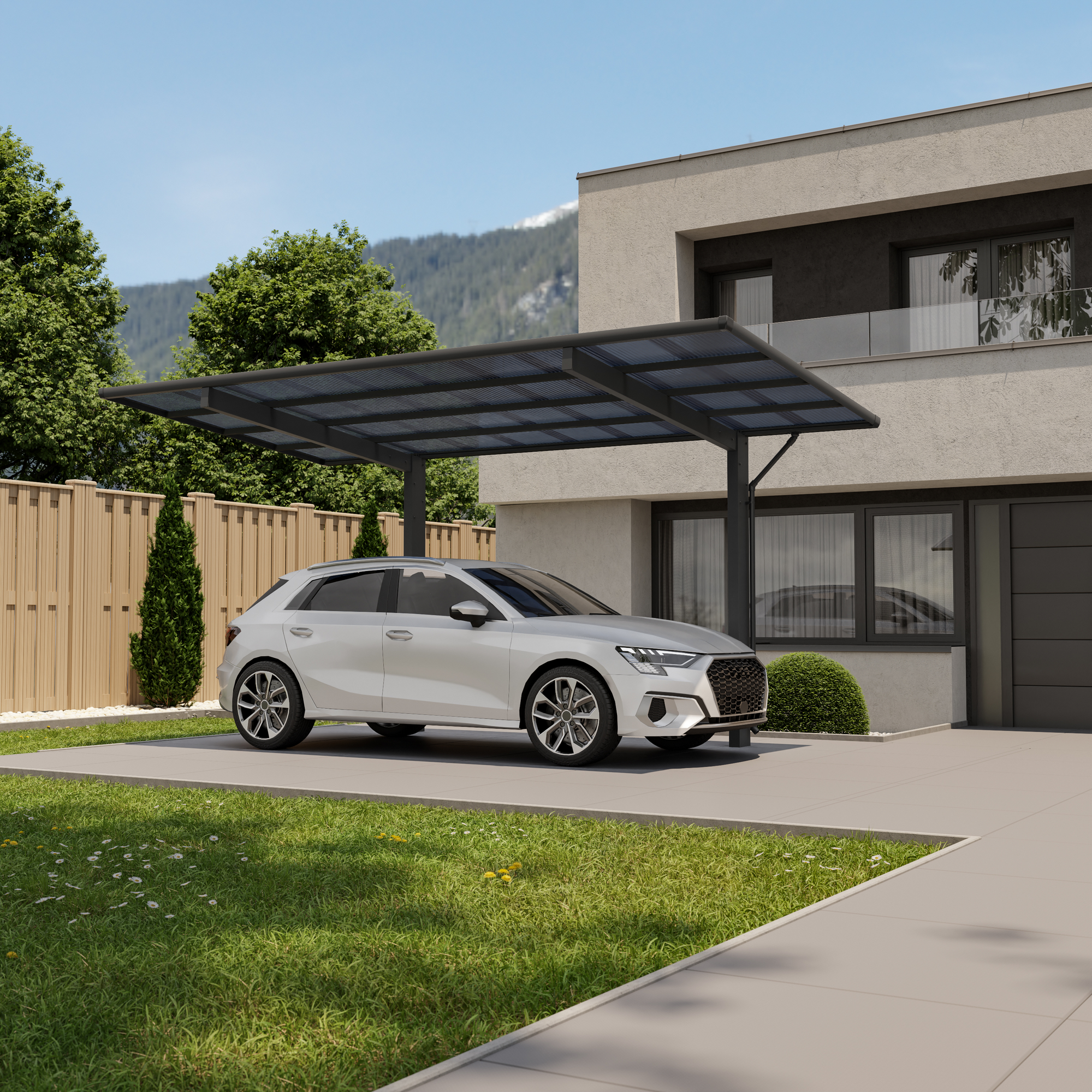 Carport 'Wing 80' anthrazit 276 x 531 x 284 cm