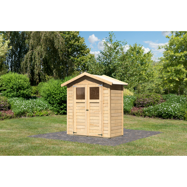 Bild von Gartenhaus 'Kolle 0' Fichtenholz naturbelassen ECO standard 180 x 93 x 222 cm