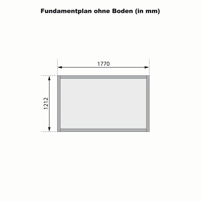 Fundamentplan mit den Maßen 1770 x 1212 mm