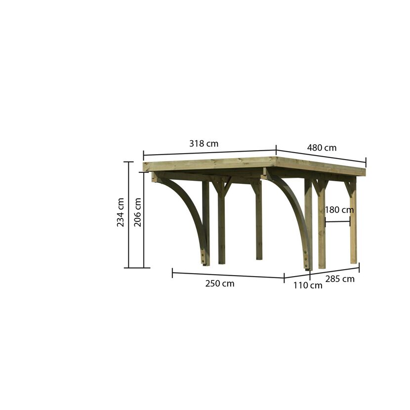 Holzcarport mit Maßen