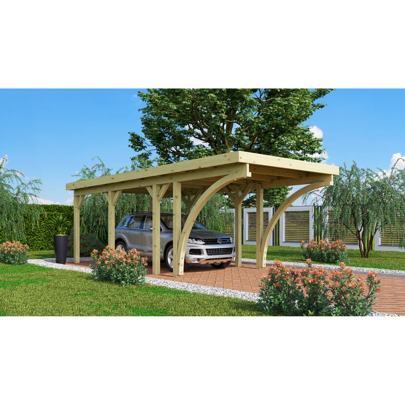 Auto unter einem Carport.