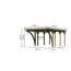 Verkleinertes Bild von Einzelcarport 'Carlos 2' Kiefer PVC-Dach mit zwei Einfahrtsbögen 670 x 318 x 234 cm