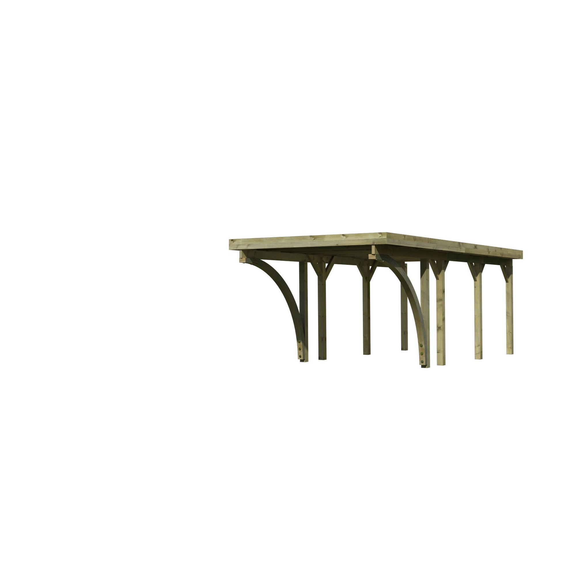 Einzelcarport 'Carlos 2' Kiefer PVC-Dach mit zwei Einfahrtsbögen 670 x 318 x 234 cm + product picture