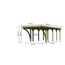 Verkleinertes Bild von Einzelcarport 'Carlos 3' Kiefer PVC-Dach mit zwei Einfahrtsbögen 860 x 318 x 234 cm