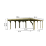 Doppelcarport 'Carlos 3' Kiefer PVC-Dach mit einem Einfahrtsbogen 860 x 598 x 237