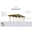 Doppelcarport 'Carlos 3' Kiefer PVC-Dach mit einem Einfahrtsbogen 860 x 598 x 237