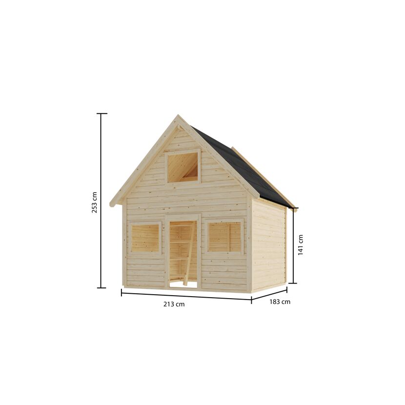 Spielhaus Fynn aus Holz mit Maßen