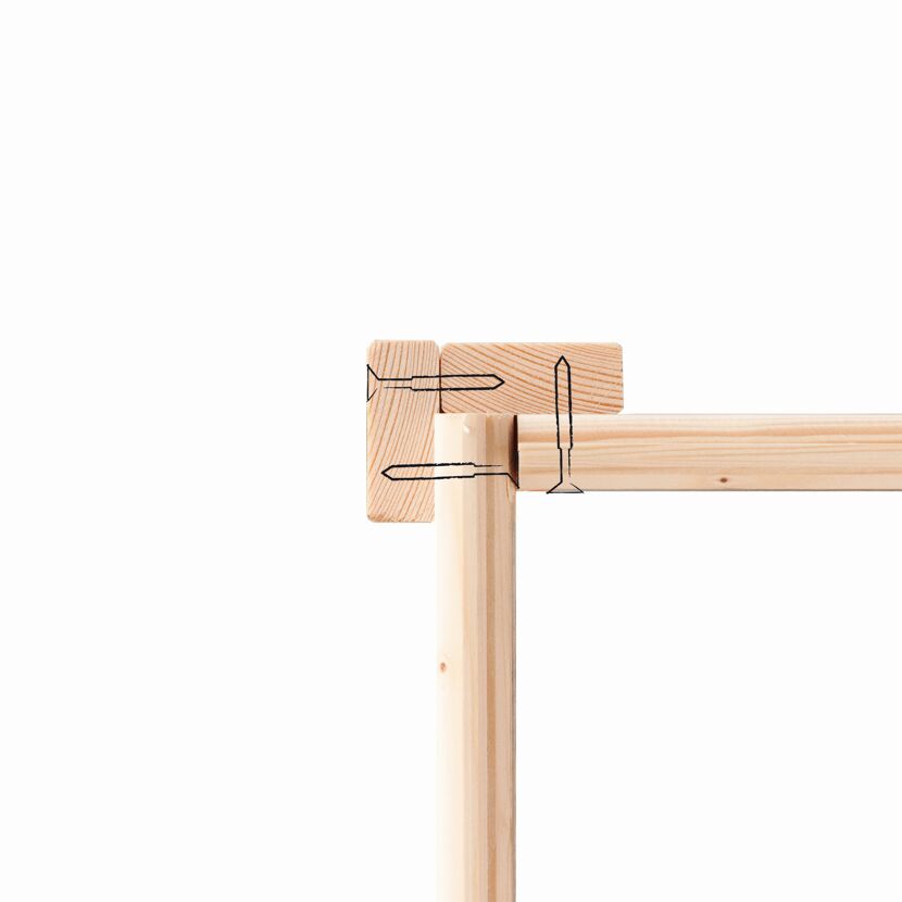 Holzbalken mit Schrauben verbunden