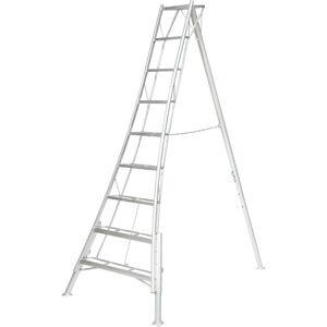 3-Holm-Gartenleiter Aluminium silbern 210 x 125 x 281 cm