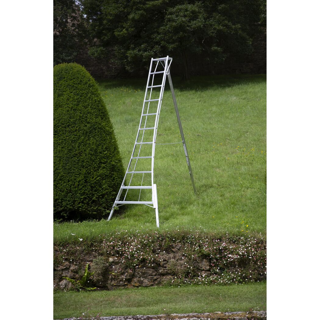 3-Holm-Gartenleiter Aluminium silbern 128 x 248 x 337 cm