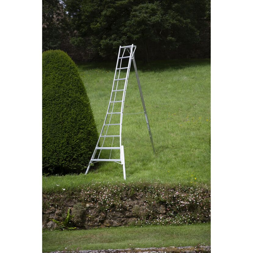 3-Holm-Gartenleiter Aluminium silbern 128 x 248 x 337 cm