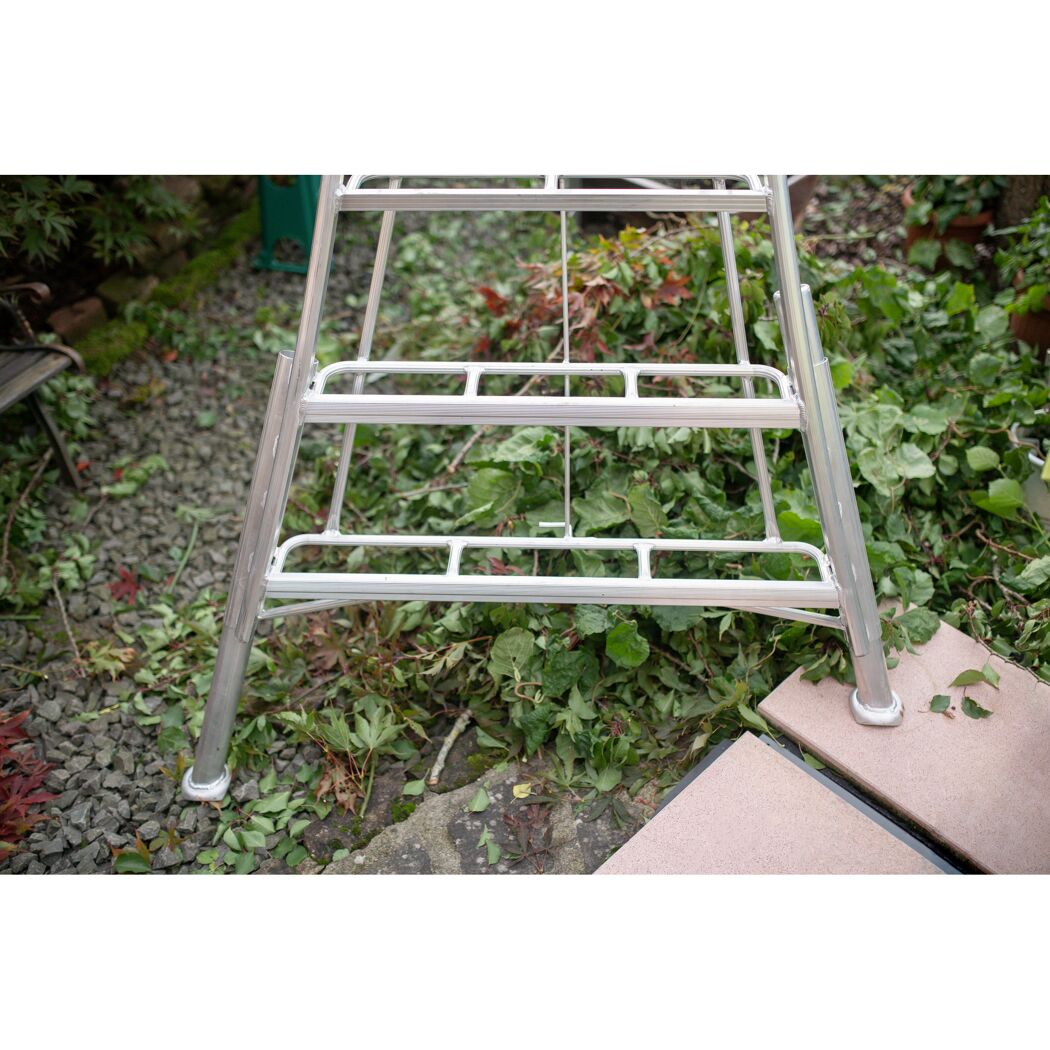 3-Holm-Gartenleiter Aluminium silbern 128 x 248 x 337 cm