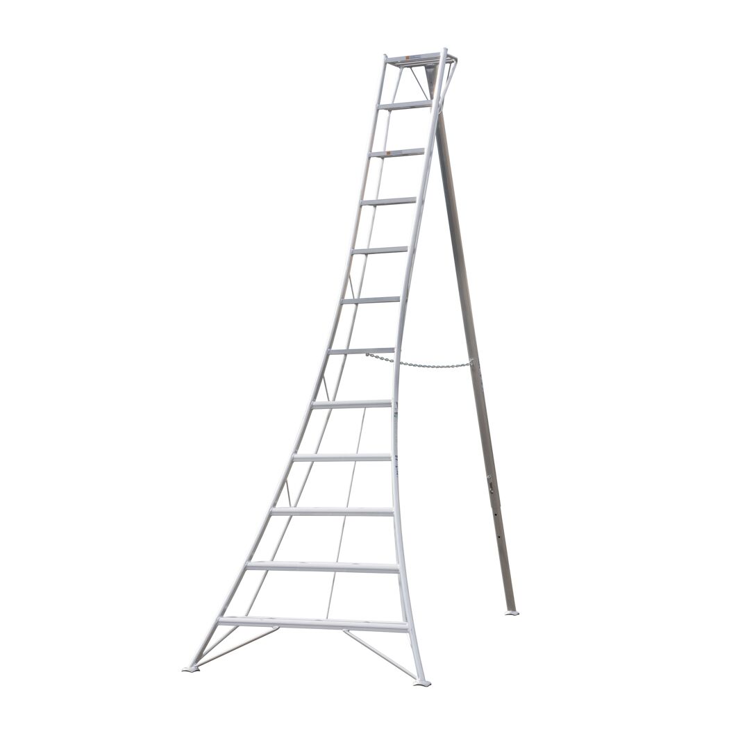 3-Holm-Gartenleiter Aluminium silbern 187 x 248 x 337 cm