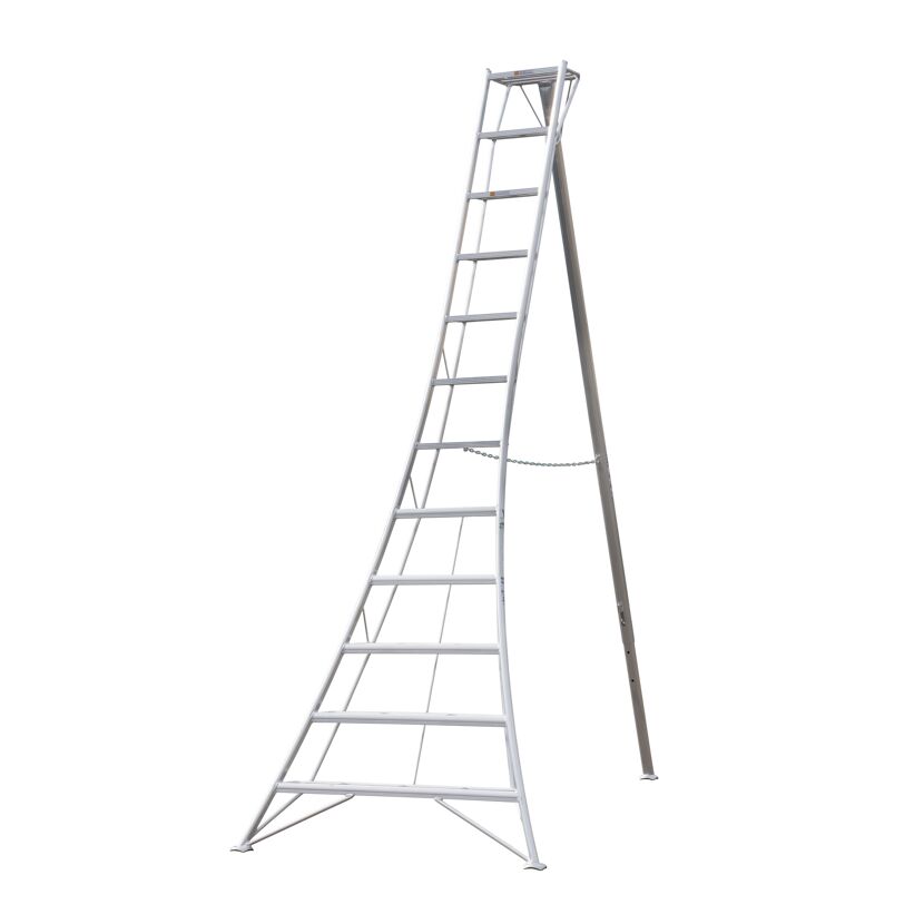 3-Holm-Gartenleiter Aluminium silbern 187 x 248 x 337 cm