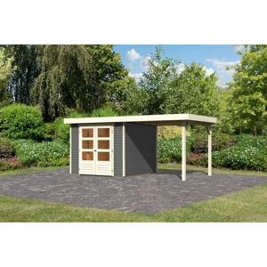 Gartenhaus-Set 'Raskola 3,5' terragrau mit Schleppdach 491 x 211 x 262 cm