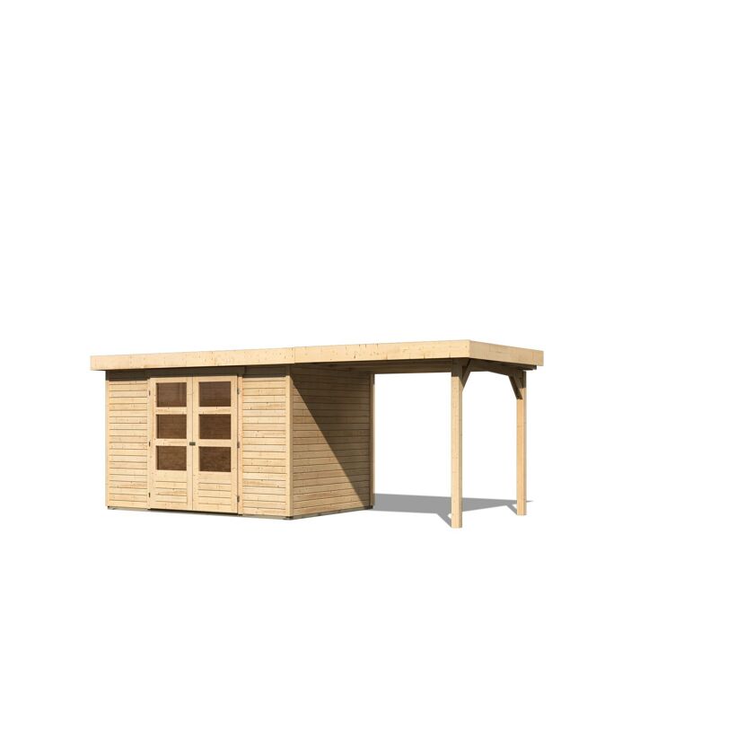 Gartenhaus aus Holz mit Überdachung
