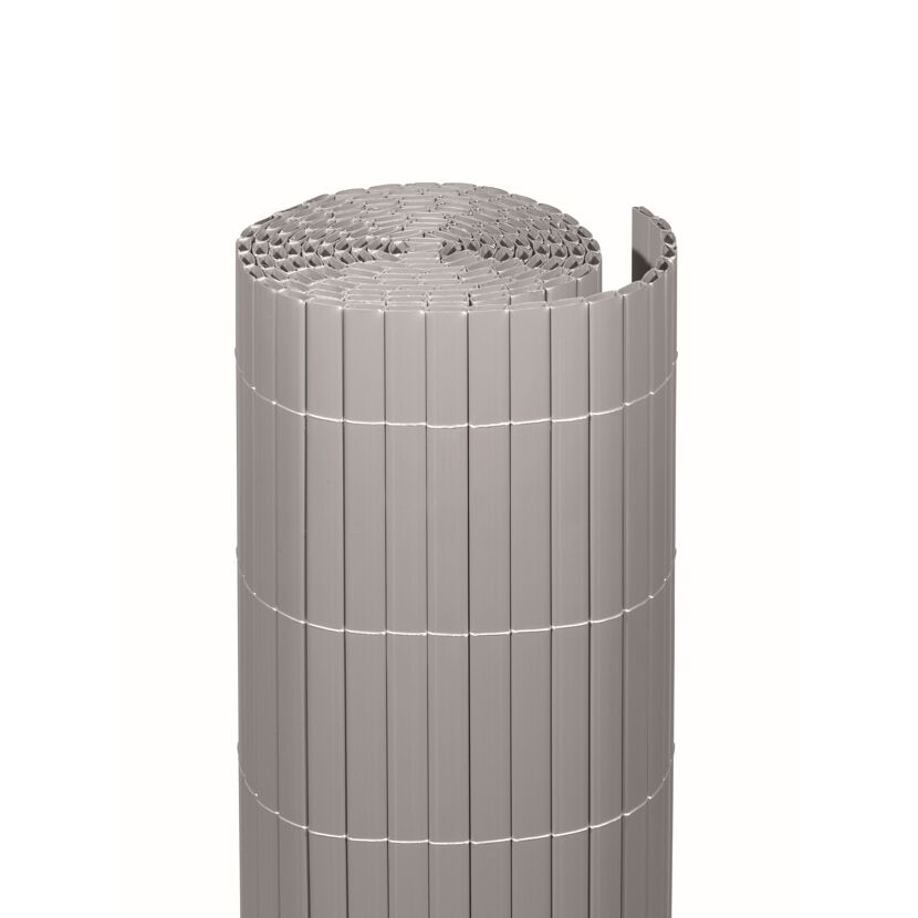 Graue Balkonverkleidung Rügen, aufgerollt