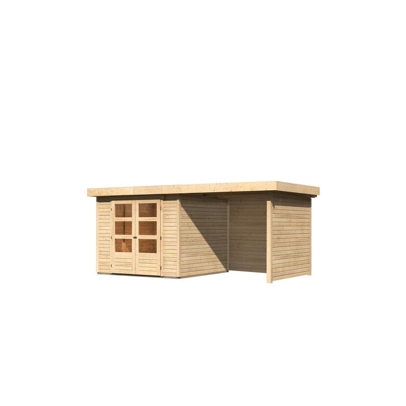 Gartenhaus aus Holz mit Überdachung