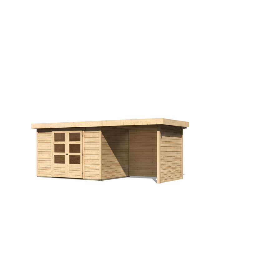 Gartenhaus aus Holz mit Überdachung