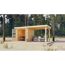 Holzhaus mit Terrasse im Wald