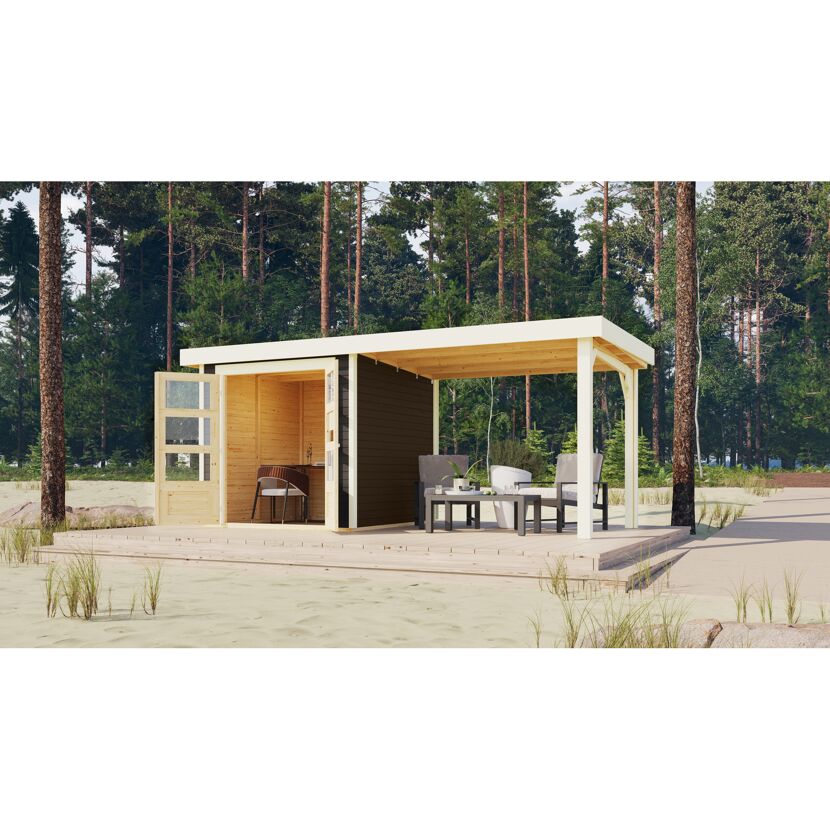 Gartenhaus mit Überdachung am Strand