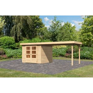 Gartenhaus-Set 'Raskola 3,5' naturbelassen mit Schleppdach 528,5 x 211 x 262 cm