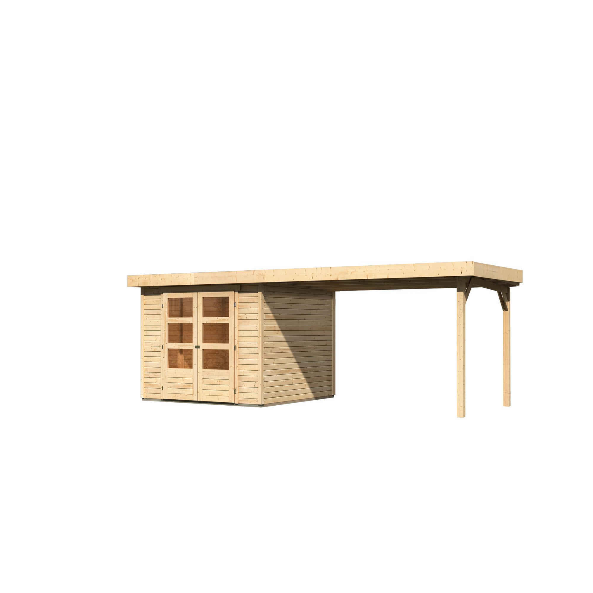 Gartenhaus-Set 'Raskola 3,5' naturbelassen mit Schleppdach 528,5 x 211 x 262 cm + product picture