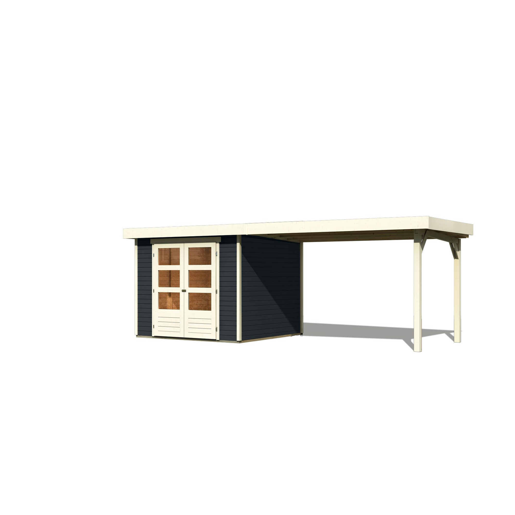 Gartenhaus-Set 'Raskola 3,5' anthrazit mit Schleppdach 528,5 x 211 x 262 cm + product picture