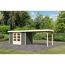 Gartenhaus-Set 'Raskola 4' terragrau mit Anbaudach 591,5 x 211 x 238 cm