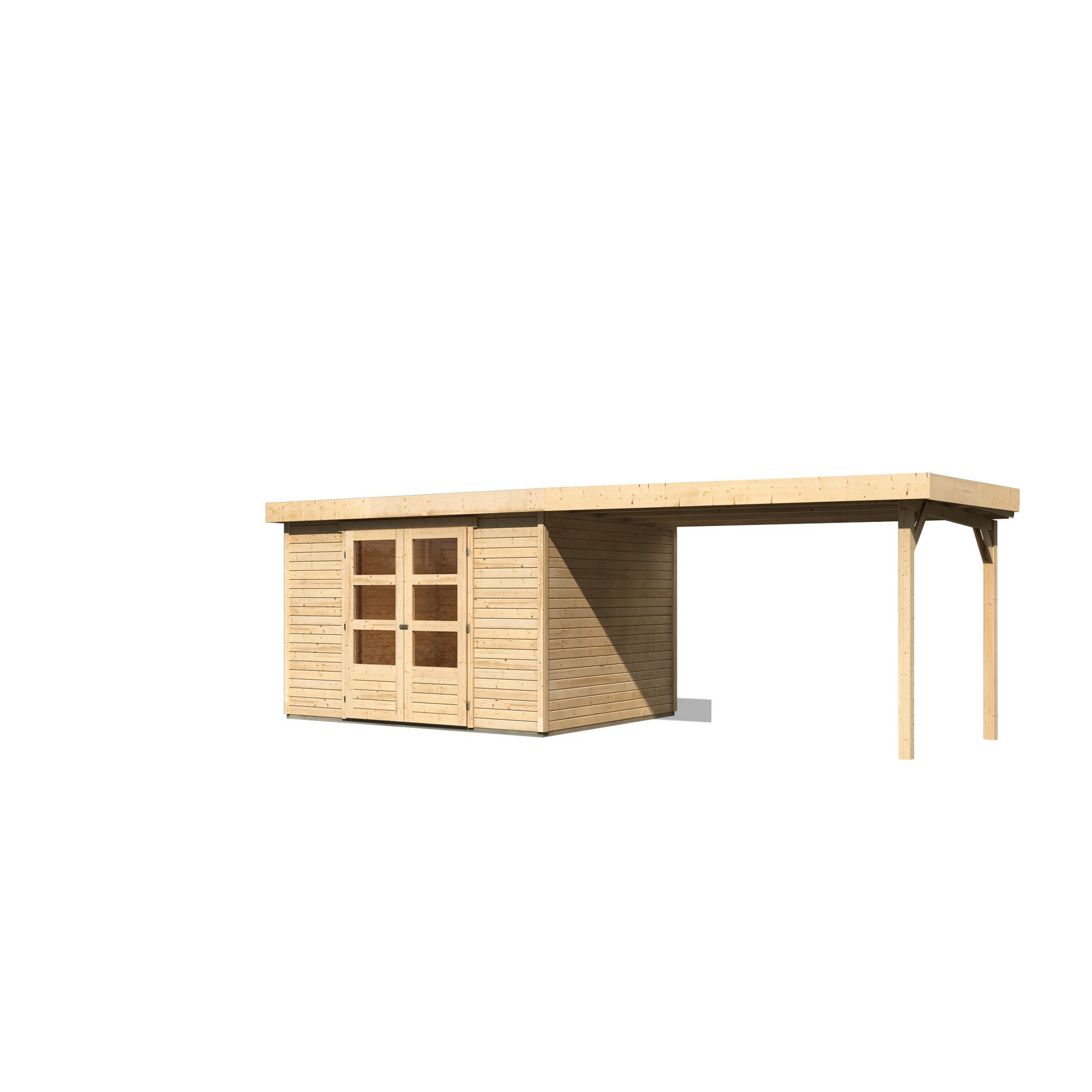 Gartenhaus aus Holz mit Überdachung