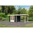 Gartenhaus-Set 'Raskola 5' anthrazit mit Anbaudach 330 x 211 x 262 cm