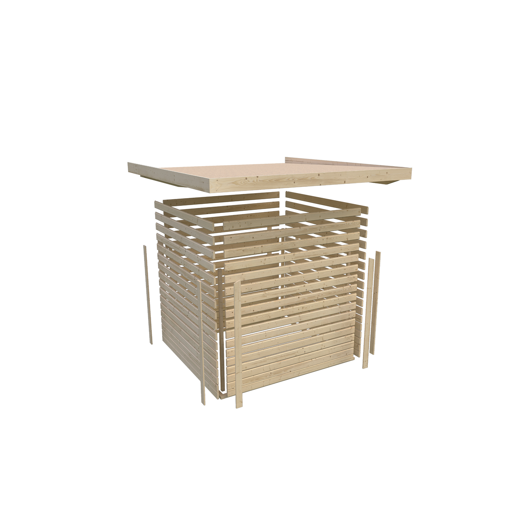 Gartenhaus-Set 'Raskola 5' anthrazit mit Anbaudach 330 x 211 x 262 cm