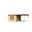 Gartenhaus-Set 'Raskola 6' naturbelassen mit Anbaudach 595,5 x 216 x 331 cm