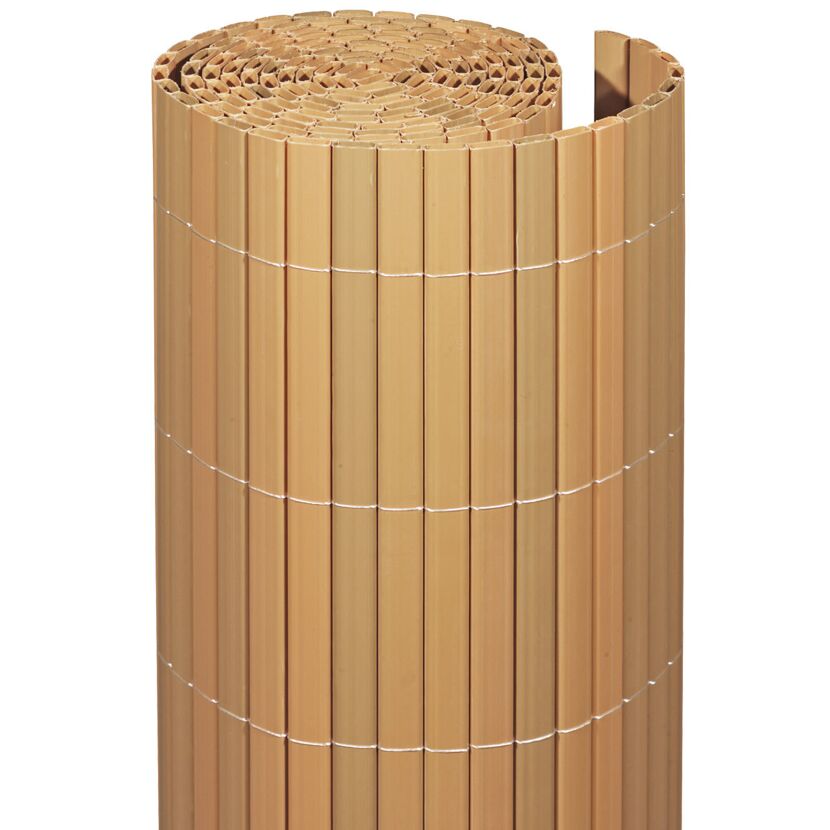 Balkonverkleidung Rügen, teak, aufgerollt