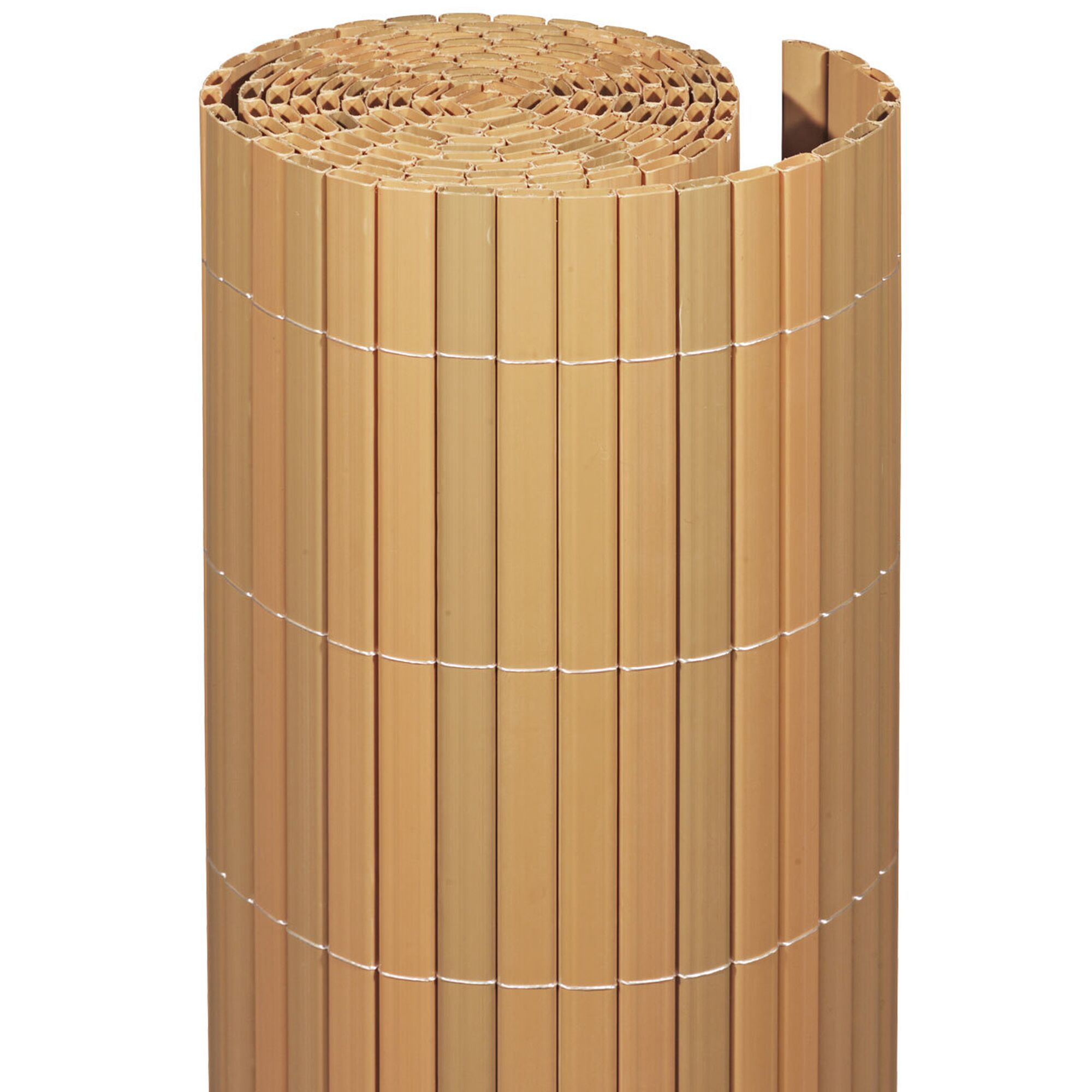 Balkonverkleidung Rügen, teak, aufgerollt