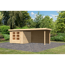 Gartenhaus-Set 'Raskola 3,5' naturbelassen mit Schleppdach und Rückwand 528,5 x 211 x 262 cm