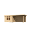 Gartenhaus-Set 'Raskola 4' naturbelassen mit Anbaudach und Rückwand 591,5 x 211 x 238 cm