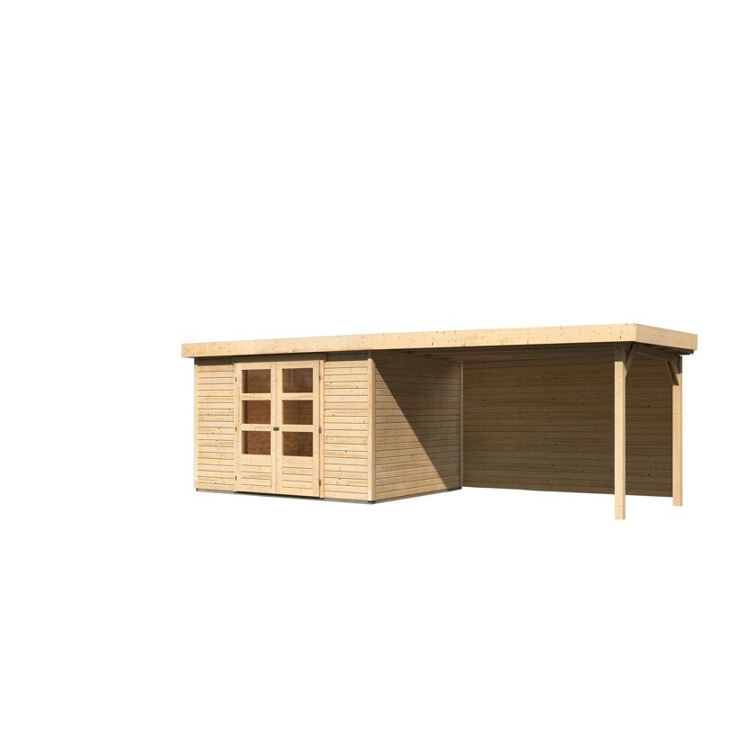 Gartenhaus aus Holz mit Überdachung