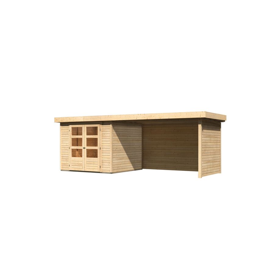 Gartenhaus aus Holz mit Überdachung