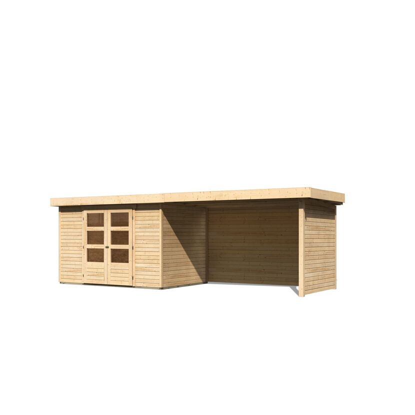 Gartenhaus aus Holz mit Überdachung