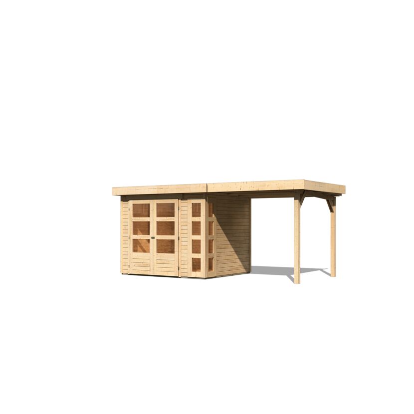 Gartenhaus aus Holz mit Überdachung